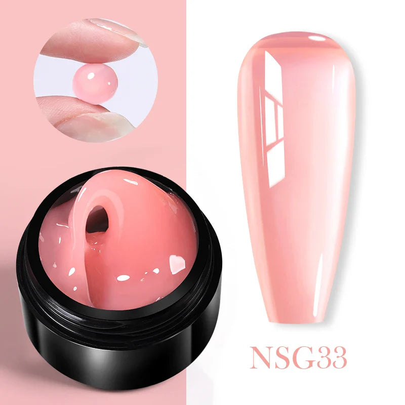 BORN PRETTY 15ml 3D Carving Jelly White Nude Non Stick Hand Solid Extension Nail Gel Polish Flower Acrylic Nail Art Building Gel
