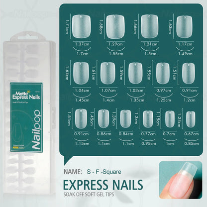 NAILPOP 240pcs Matte Fake Nails NO Polishing Press on False Nails Medium Short Design High Matt Soft Gel Nail Tips for Extension