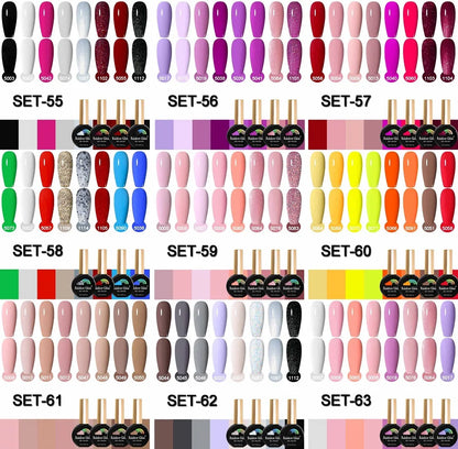 Rainbow Ghini 15ML 8Pcs/Set Nude Glitter Gel Nail Polish HEMA TPO FREE Colorful Nail UV LED Hybrid Gel Varnish All For Manicure