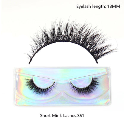 LEHUAMAO Makeup Mink Lashes 3D Short Mink Eyelashes Natural False Eyelashes Fluffy Mink Lashes Extension 12mm-15mm Eyelashes