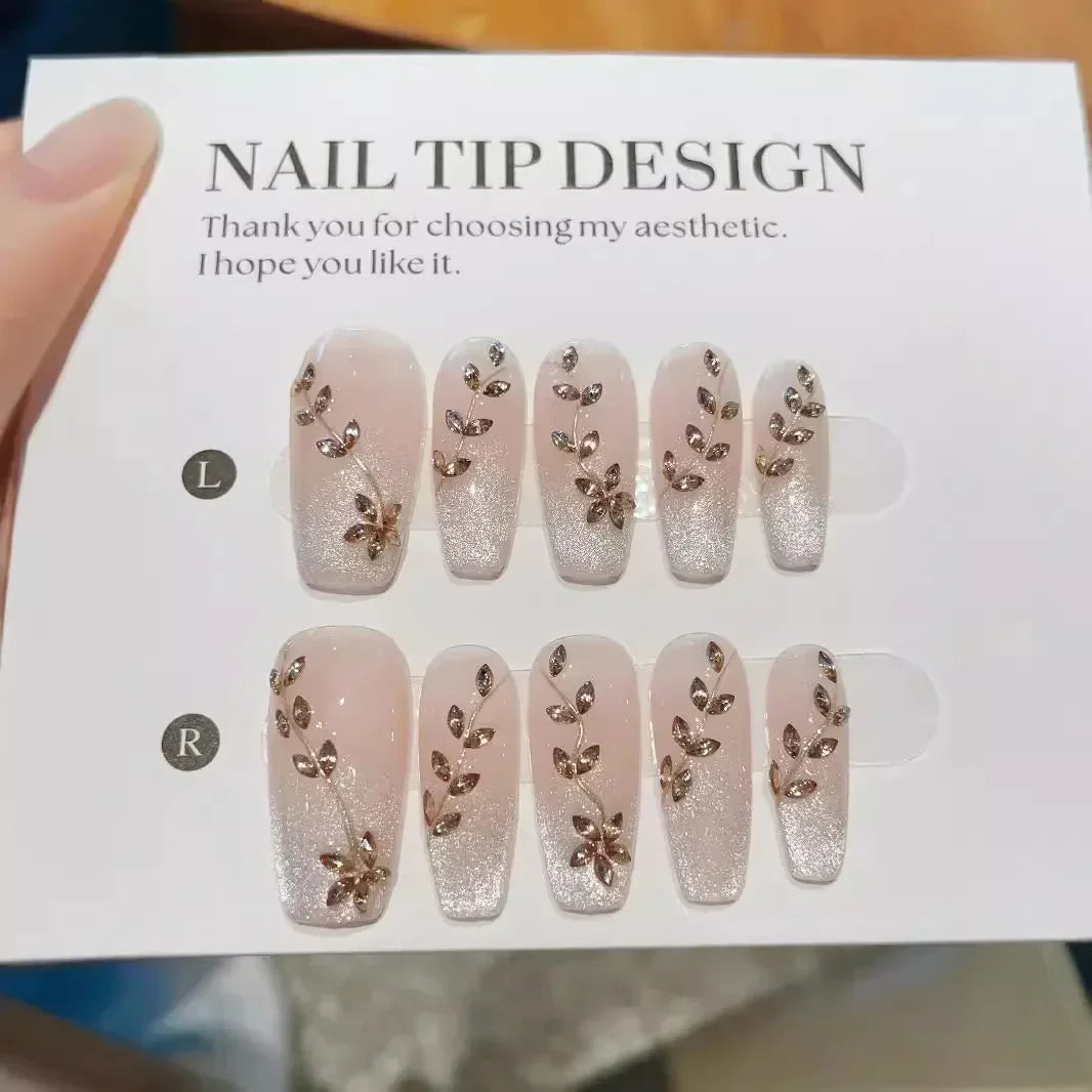 10Pcs French Handmade Press on Nails Candy Color Fake Nails Wearable Stick-on Nails False Nail Uñas Postizas Накладные Ногти 네일팁