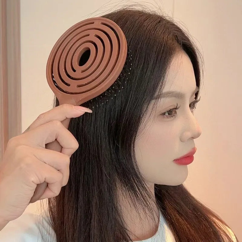 1Pc Boar Bristle Round Detangling Hair Brush for Volume Scalp Care Massage Women Wet Curly Comb Salon Hairdressing Styling Tools