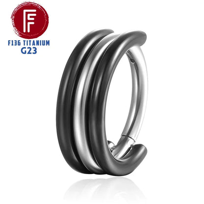 G23 Titanium Daith Cartilage Earrings 16G Helix Nose Septum Piercing Conch Hinged Clicker Body Jewelry Ear Ring Zircon Wholesale
