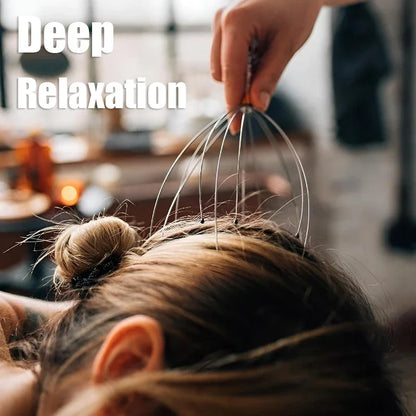 Head Massage with Stainless Steel Wire and Octopus Shaped Acupoints To Relax and Scratch The Scalp Hair Massager Head Gua Sha