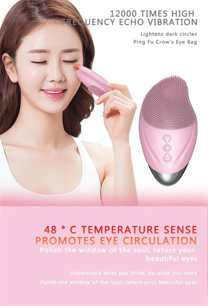 Rechargeable Silicone Facial Cleansing Brush Eye Massage Tool Face Cleaner Deep Cleaning Pore Skin Health Care Device Waterproof