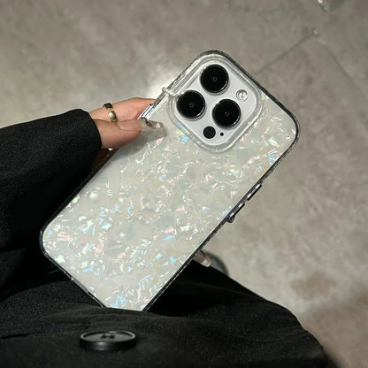 Luxury Shell Pattern Laser Phone Case For iPhone 11 12 13 14 15 16 17 Pro Max Plus Air IMD Shockproof Bumper Cases Cover