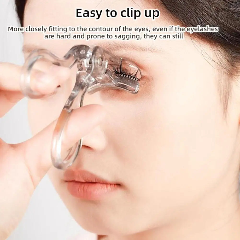 Professional Eyelash Curler Frameless One-clip Curling Comb Tooth Eyelash Curler with Refill Pad Long-lasting Shaping Lash Tools