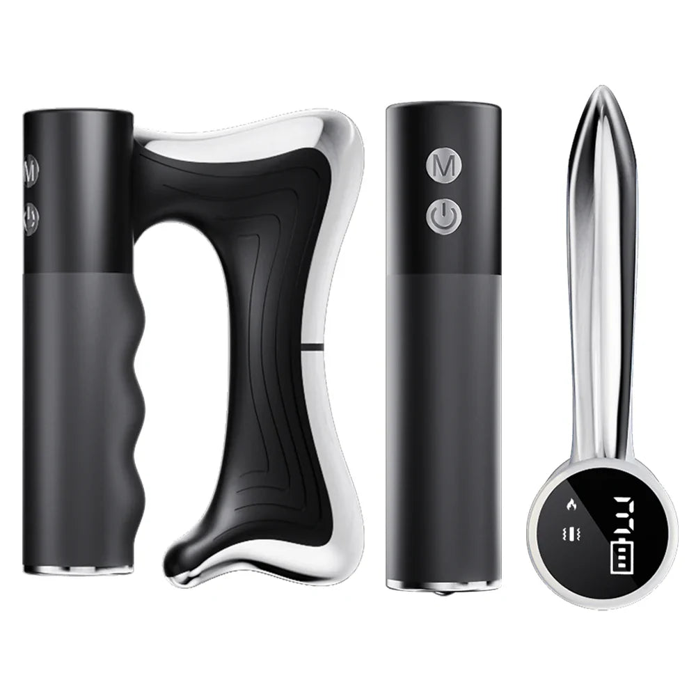 Fitness Muscle Scraping Massager Electric Fascia Knife Vibration Gua Sha Scraper Back Leg Body Relaxation Stainless Steel