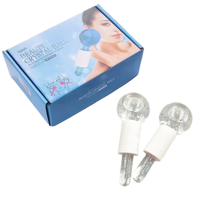 2 PCS Facial Ice Ball Mold - Reusable Cryo Globes for Skin Tightening Reduce Puffiness Dark Circles Cold Therapy Tools for Face