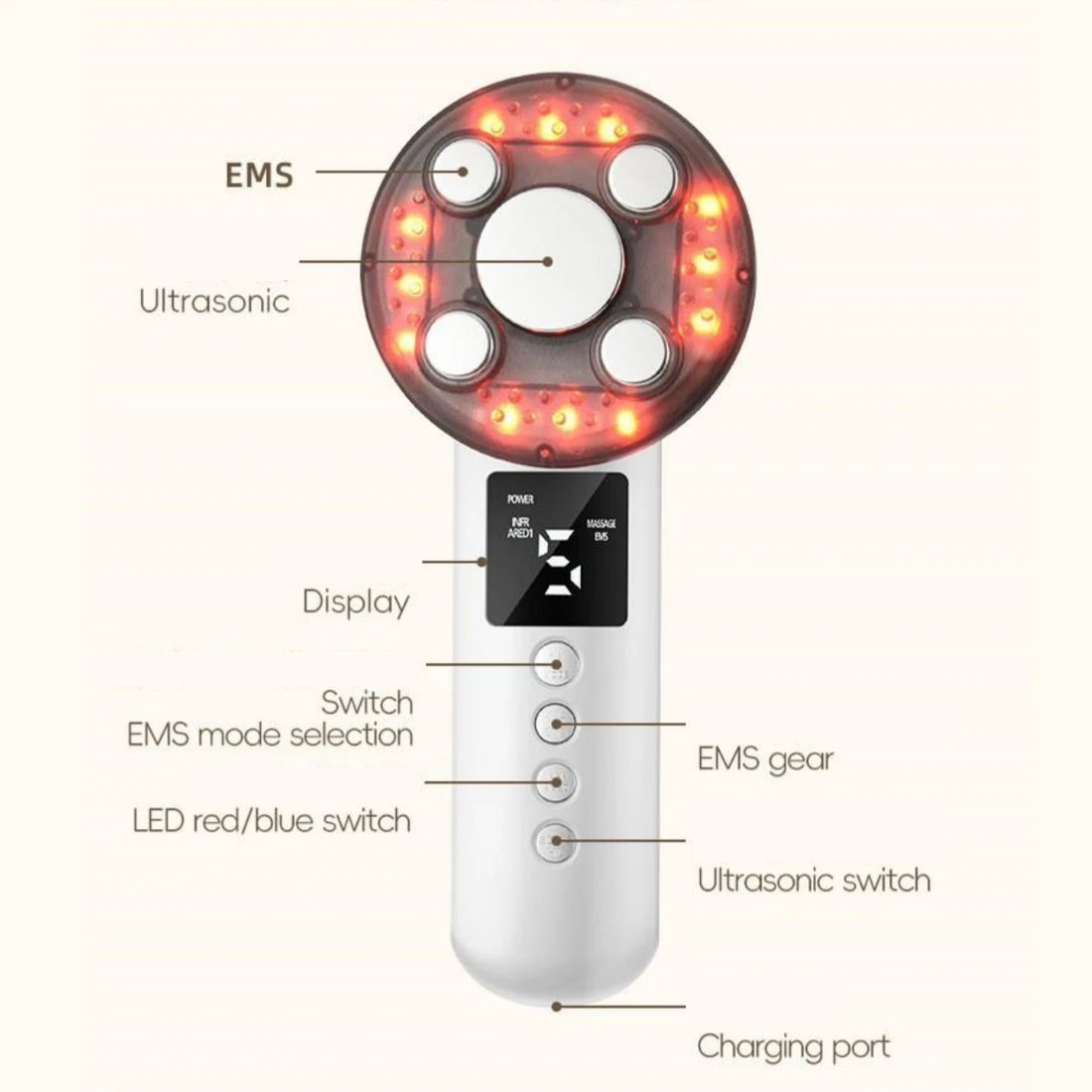 3 IN 1 Slimming Beauty Instrument 3Mhz Ultrasound Cavitation Machine Body Slimming Vibrating Massager Anti-Cellulite Device