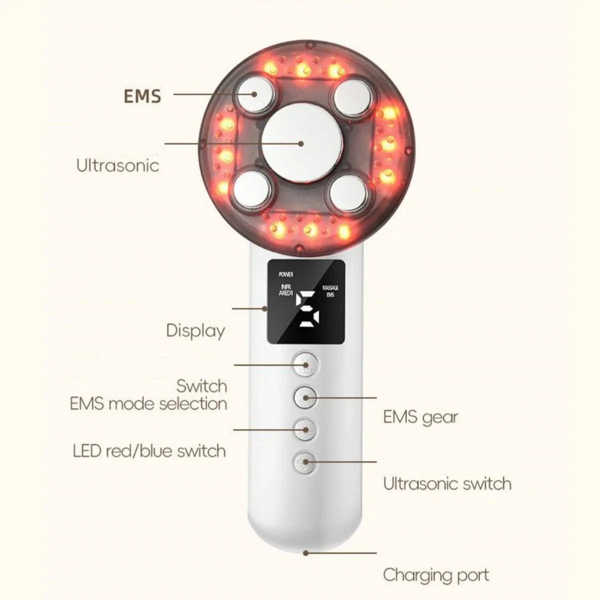 3 IN 1 Slimming Beauty Instrument 3Mhz Ultrasound Cavitation Machine Body Slimming Vibrating Massager Anti-Cellulite Device