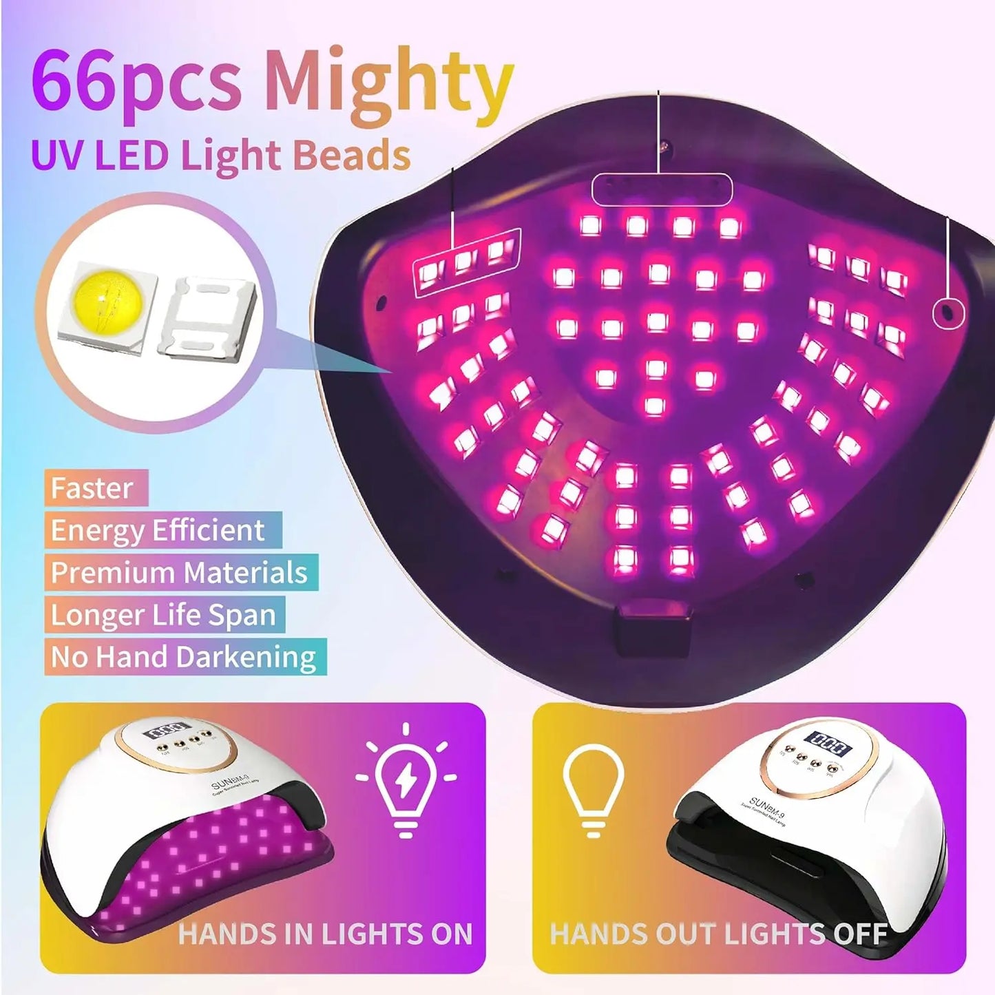 280w UV Lamp For Nails 66LEDs Nail Lamp Dryer With 4Timer Gel Polish Drying Lamp Smart Sensor Gel Lamps Professional Nail Tools