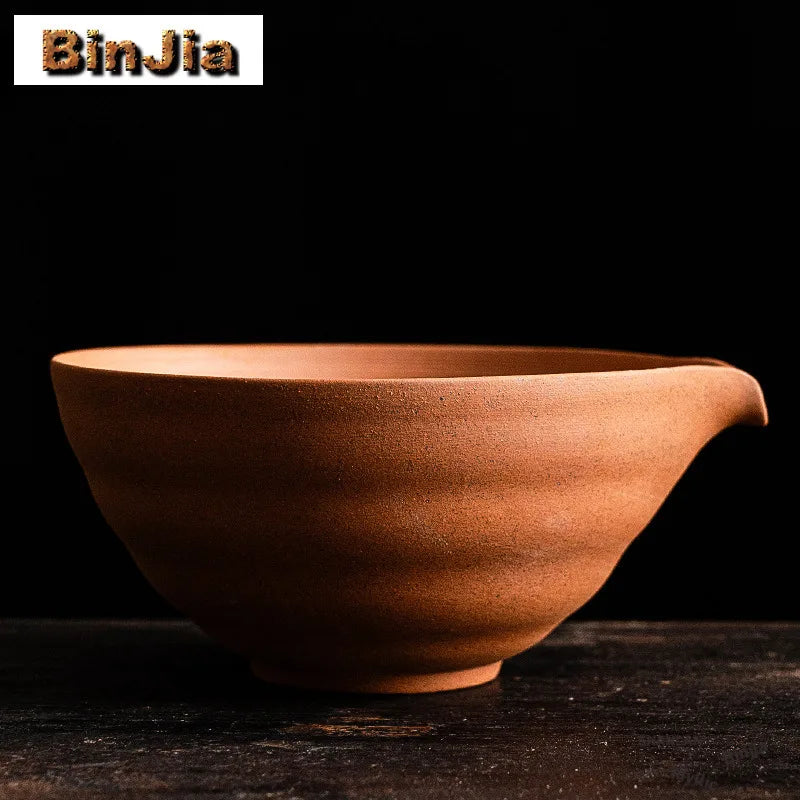 Unglazed Coarse Pottery Old Rock Clay Tea Set Complete Set Japanese Matcha Set Kit Matcha Bowl Bamboo Tranditional Tea Sets