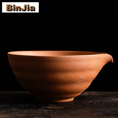 Unglazed Coarse Pottery Old Rock Clay Tea Set Complete Set Japanese Matcha Set Kit Matcha Bowl Bamboo Tranditional Tea Sets