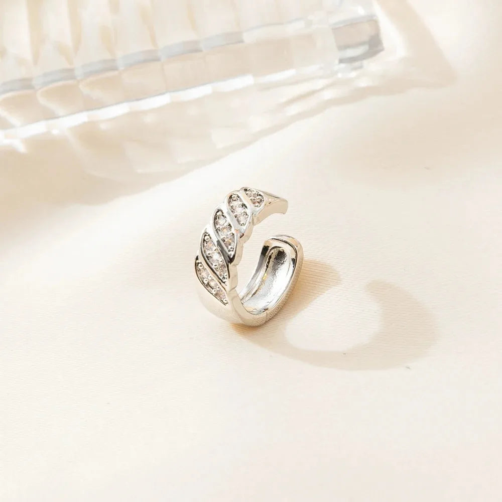 3 Pcs Zircon Korean Wave Multilayer Geometry Ear Cuff Clip on Earrings For Women Without Piercing Non-pierced Jewelry Hot