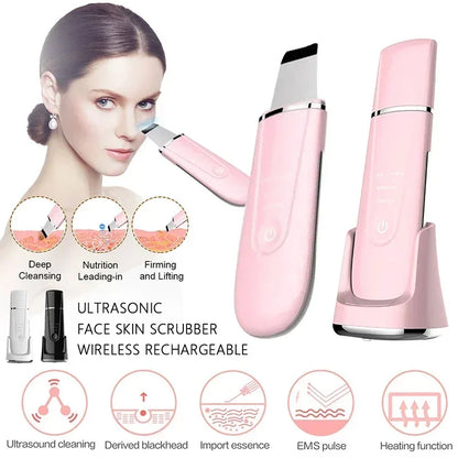 Electric Ultrasonic Skin Deep Cleaning Peeling Shovel Ultrasonic Cleaner Beauty Machine Facial Skin Care Face Lifting Machine
