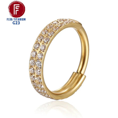 G23 Titanium Daith Cartilage Earrings 16G Helix Nose Septum Piercing Conch Hinged Clicker Body Jewelry Ear Ring Zircon Wholesale
