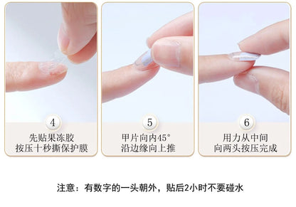 New 10Pcs INS Short Handmade Press on Nails Blue Cat Eye Star Fake Nails Wearable Stick-on Nails Full Cover False Nail