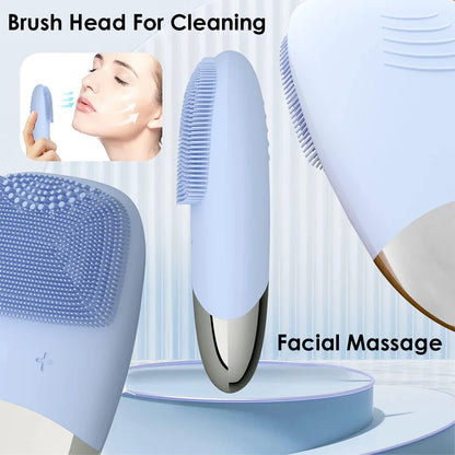 Electric Facial Cleansing Brush silicone IPX7 face massager facial cleanser sonic vibration cleaner deep hole face brush machine