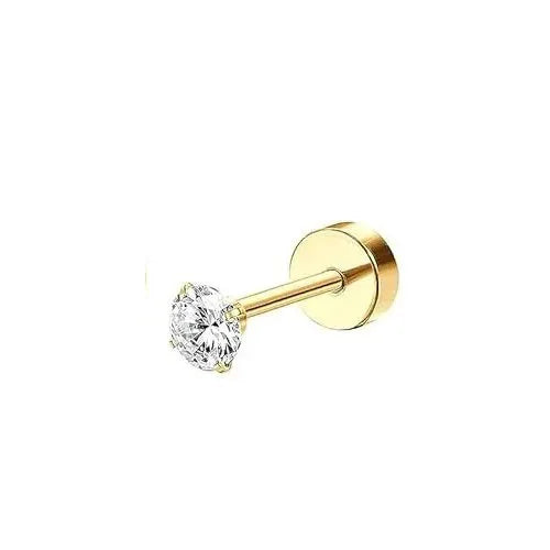 Bobisty 1PC Flat Back Earrings for Women Hypoallergenic Surgical Steel Earrings for Sensitive Ears 20G Cartilage Small Stud Hoop