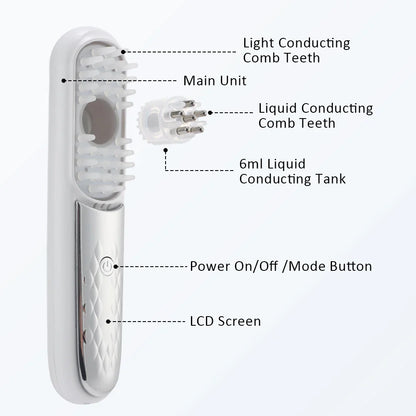 Electric Scalp Massage Brush Red Light Therapy Hair Growth Massage Comb Anti Hair Loss Liquid Oil Applicator Massager Tools