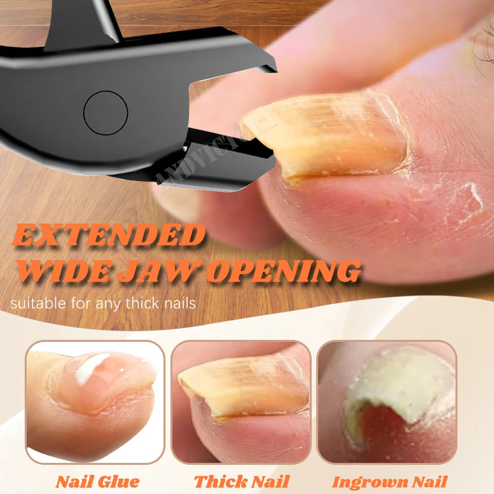 Nail Clippers Angled Head Thick Toe Nail Clippers with Catcher Large Wide Jaw Sharp No Splash fingernail Clipper Nail Cutter