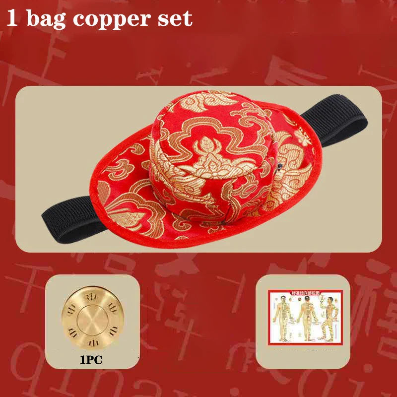 Red Embroidery Moxibustion Bag Moxa Burner Acupuncture Heating Therapy Warm Uterus Chinese medicines Massage Gun Body Massager