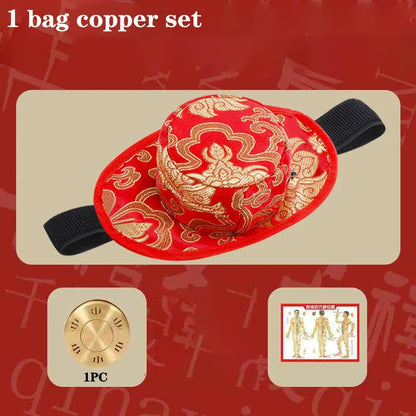 Red Embroidery Moxibustion Bag Moxa Burner Acupuncture Heating Therapy Warm Uterus Chinese medicines Massage Gun Body Massager