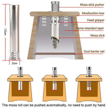 Jade Moxibustion Tool Handle Gourd Moxa Roll Burner Warm Body Massage Burning Chinese Herbal Medicine Penetrates Meridians