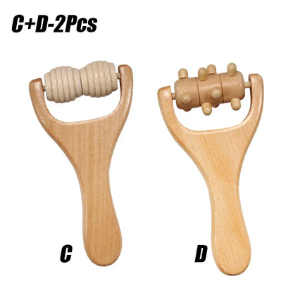 2/4Pcs Wooden Massage Roller,Instantly Self Massage Waist Thigh, Leg, Hands Full Body Roller Tool Massager DIY Maderotherapy