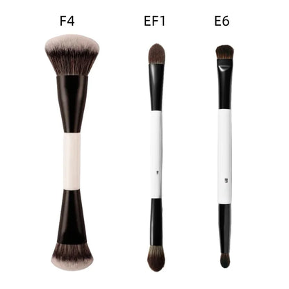 F4 Dual-Ended Synthetic Hair Makeup Brush for Foundation Powder Blush Contour Eyeshadow Concealer