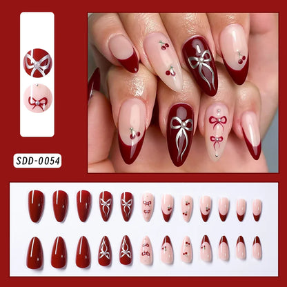 24Pcs Short Square Coffin False Nails French Glitter Wearable Fake Nails Acrylic Full Cover Women Ballet Press on Nails Tips