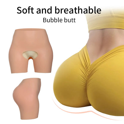 Silicone hip lift and belly-tightening shaping trunks, with thickened butcks and hips, hip lifting filling pad