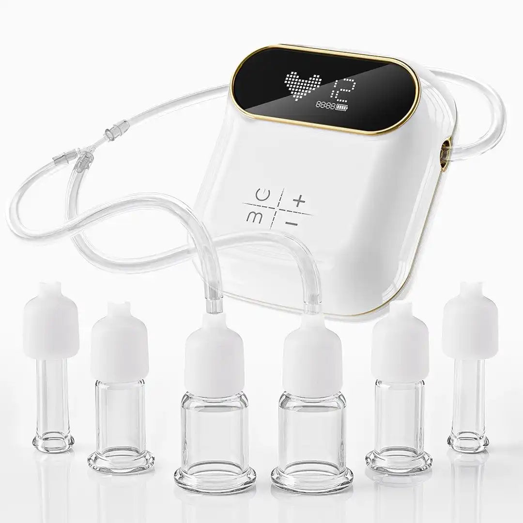 Scraping Massager 6Pcs Facial Cupping Therapy Set Glass Electric Vacuum Cupping 3 in 1 Gua Sha Facial Tools Puffiness Reduction
