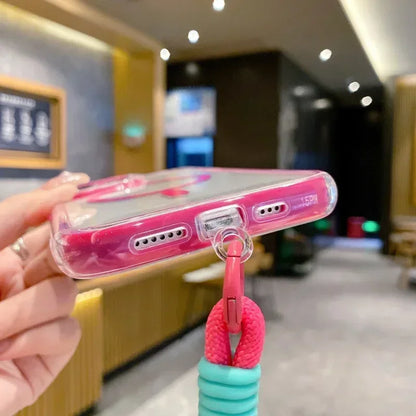 Airbag Shell Magnetic Short Hanging Rope Transparent Magsafe Case for IPhone 16 15 14 13 12 11 Pro Max Plus Shockproof HardCover