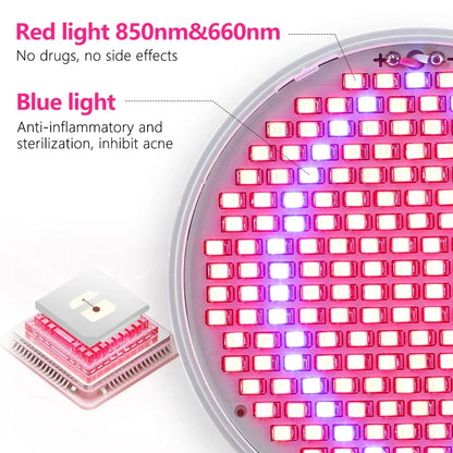 Facial Photon Beauty Mask 200 LED Beads Blue & Red Light Photon Skin Rejuvenation Anti Wrinkle Anti Acne Facial Beauty Skin Care