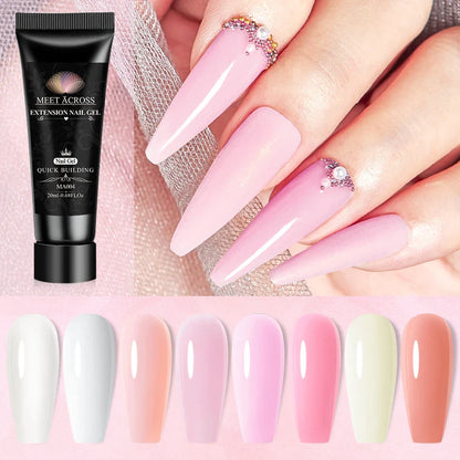 MEET ACROSS 5PCS/SET Extension Gel For Nails Finger Extension Gel Manicure Slip Solution Acrylic Nail Art Varnish DIY Tool