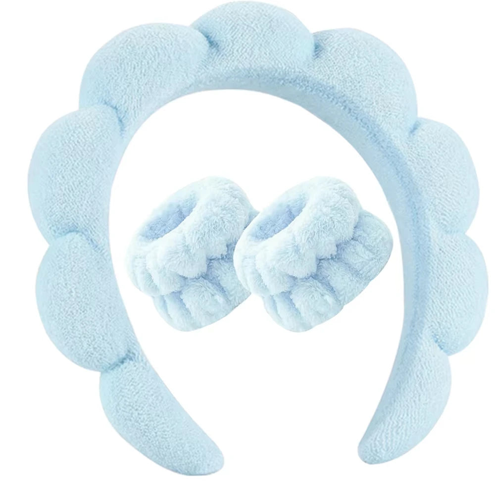 Makeup Headband Set Face Washing Headbands Wristband Tools 3pcs For Women Spa Washing Face Skin Care Hair Bands Tool Accessories
