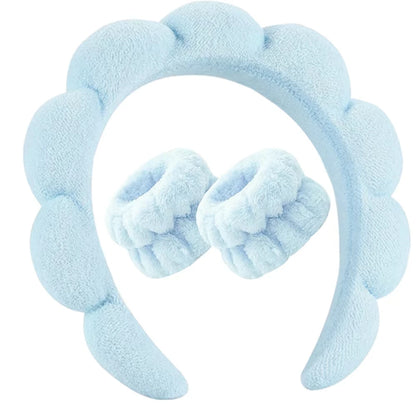 Makeup Headband Set Face Washing Headbands Wristband Tools 3pcs For Women Spa Washing Face Skin Care Hair Bands Tool Accessories