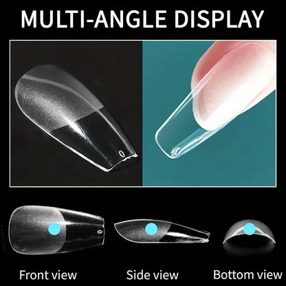 600Pcs Full Cover Press On Nail Tips Stiletto Almond Square Coffin French False Fake Soak Off Gel Nail Extension Tips Capsule