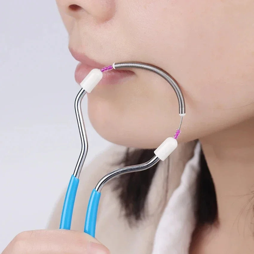 Facial Hair Remover Fine Hair Fetal Spring Facial Hair Removal  Stainless Steel Roller Smooth Spring Bend Face Cleaning Device