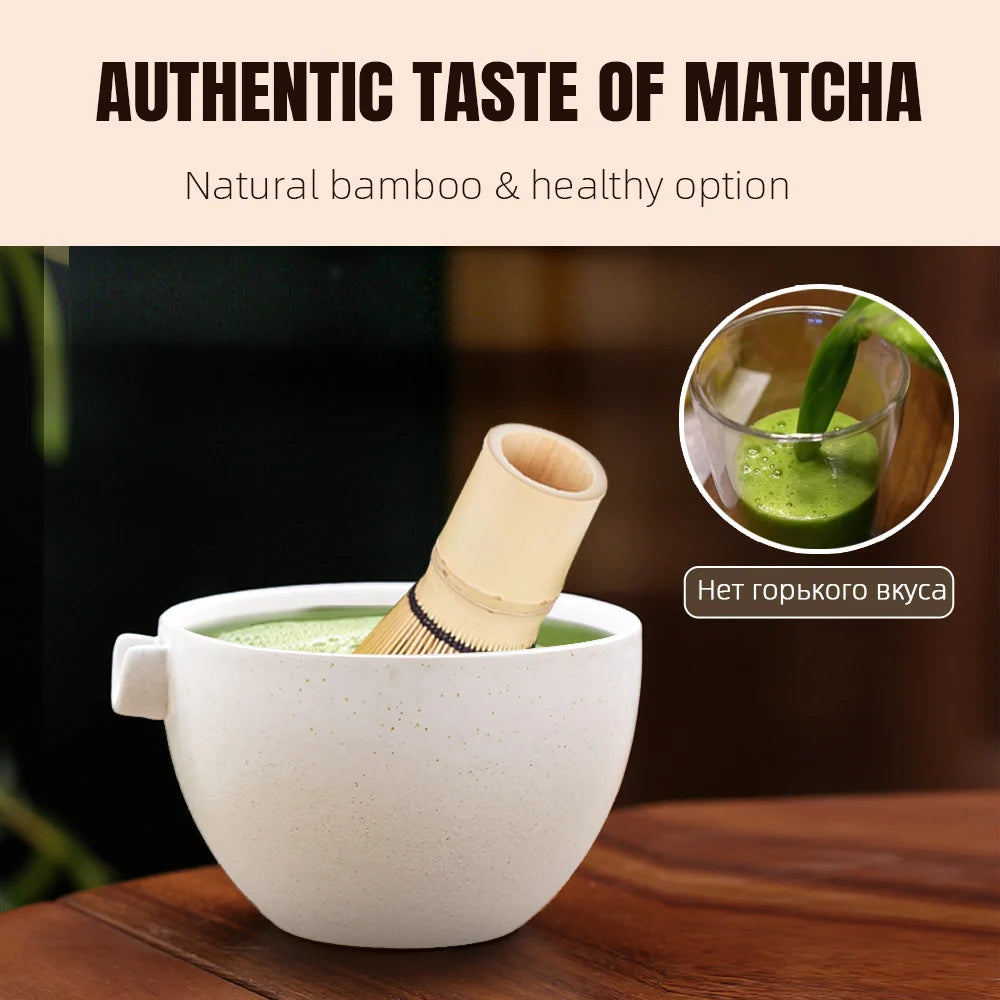 9PCS Japanese Matcha Set - Ceramic Bowl Bamboo Whisk Teaspoon Tea Strainer And Essential Tea Making Tools & Accessories