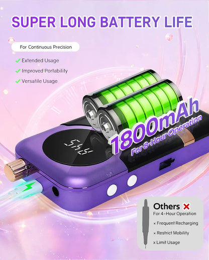 DianaBeauty 45000RPM Rechargeable Nail Drill Machine Desktop Polishing Machine Electric Nail File 1800mAh Battery Nail Tools