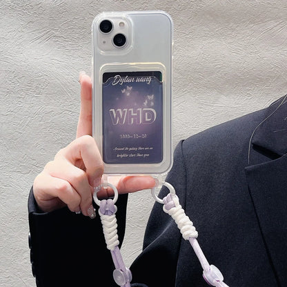 Card Holder Phone Case For iPhone 16 Pro Case iPhone 11 12 13 14 15 17 Pro Max SE XR 7 8 Plus Crossbody Lanyard Strap Rope Cover