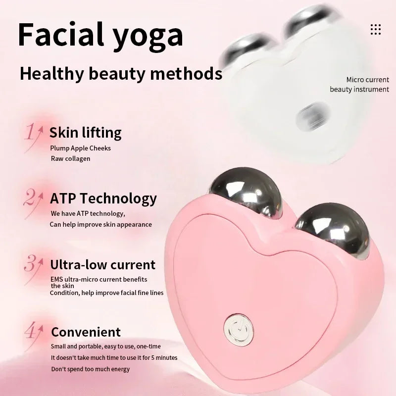 Face Lifting Machine Facial Massager EMSMicrocurrent Roller Skin Tightening Charging Facial Anti Wrinkle Rejuvenation Beauty