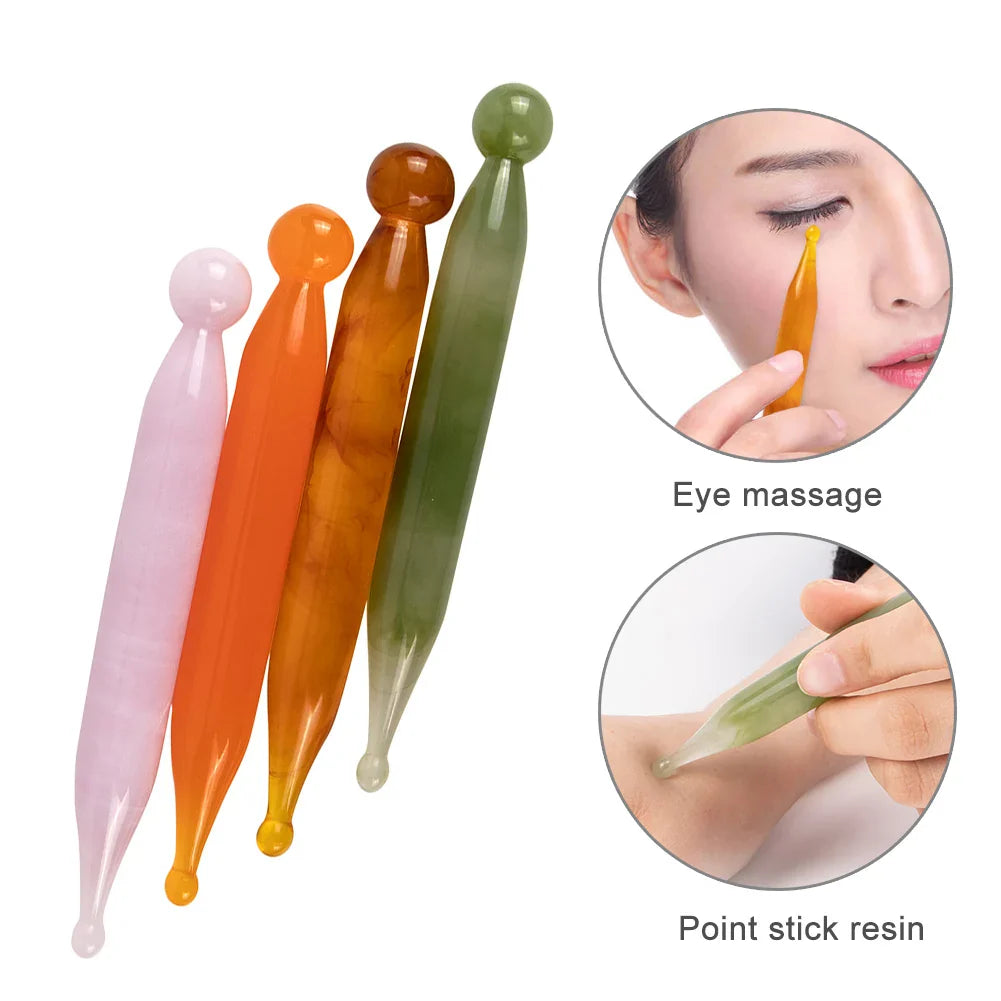 1pcs Natural Jade Stick Stone Gua Sha Facial Massage Acupunctur Point Pen Chinese Medicine Guasha Beauty Messager Tool