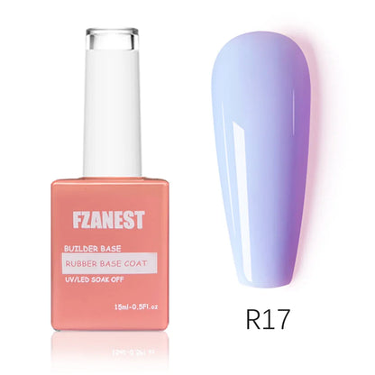 FZANEST 5 in 1 Multifunctional Rubber Base Gel Rubber Builder Base Nail Gel Nude Color Extension Nail Strengthen Gel Nails