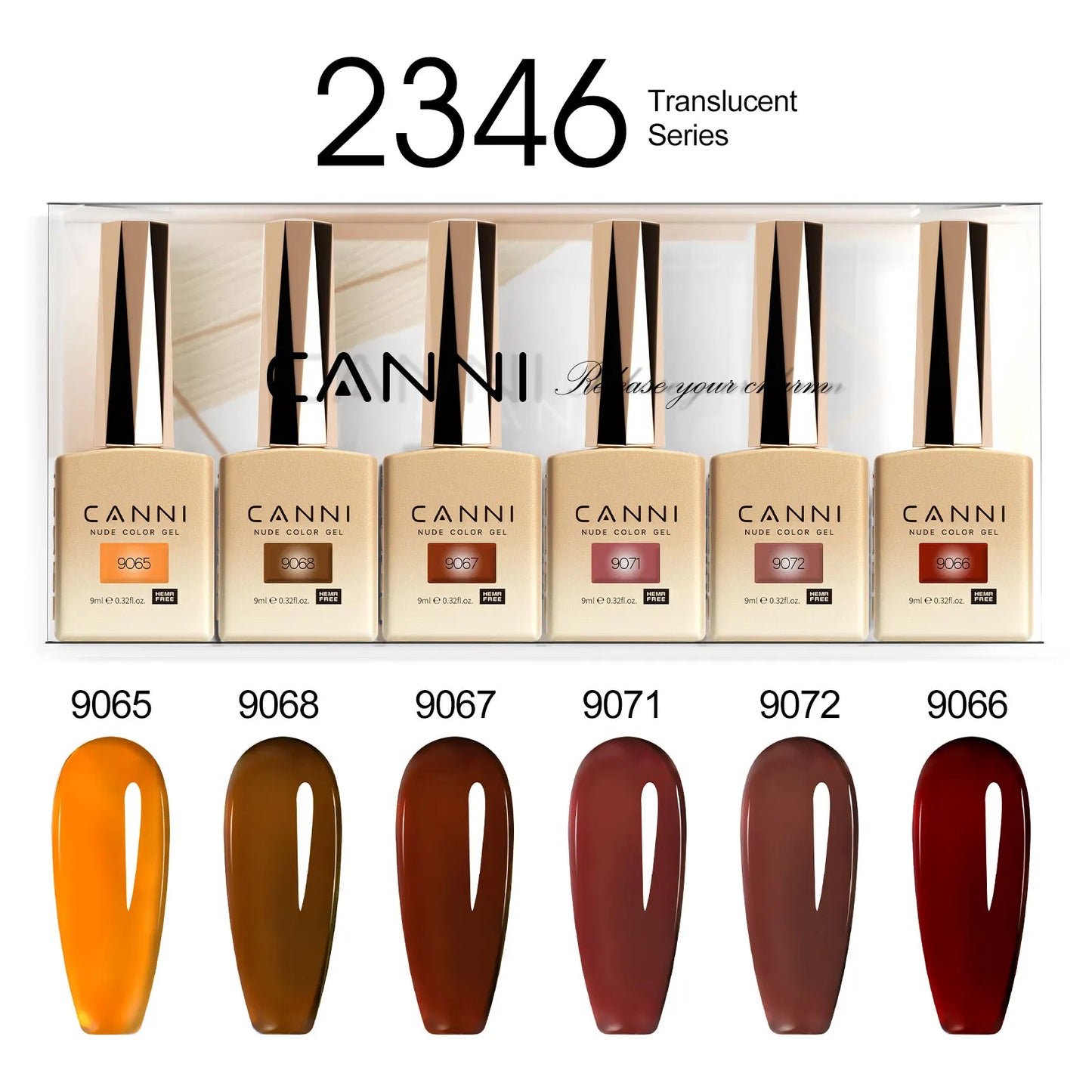 CANNI Nail Gel Polish Set HEMA TPO FREE Jelly Nude Color Rubber Base UV Construction Gel Semi Permanent Soak off UV LED Gel Nail