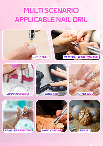 DianaBeauty 45000RPM Rechargeable Nail Drill Machine Nail Polish Polisher Electric Manicure Sander Low Noise Nail Salon Tools
