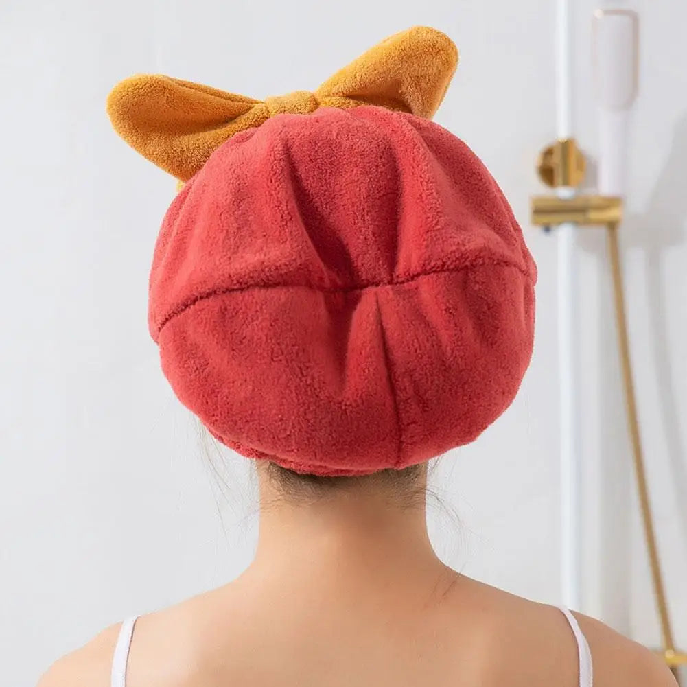 Microfiber Drying Hair Caps For Women Girls Quick Dry Hair Towel Turban Hat Bathing Soft Hair Towel Wrap With Cute Butterfly Bow